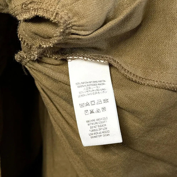 Jen's Pirate Booty Night Bird Mini Smocked Green Linen Blend Dress Size XS - Picture 6 of 10